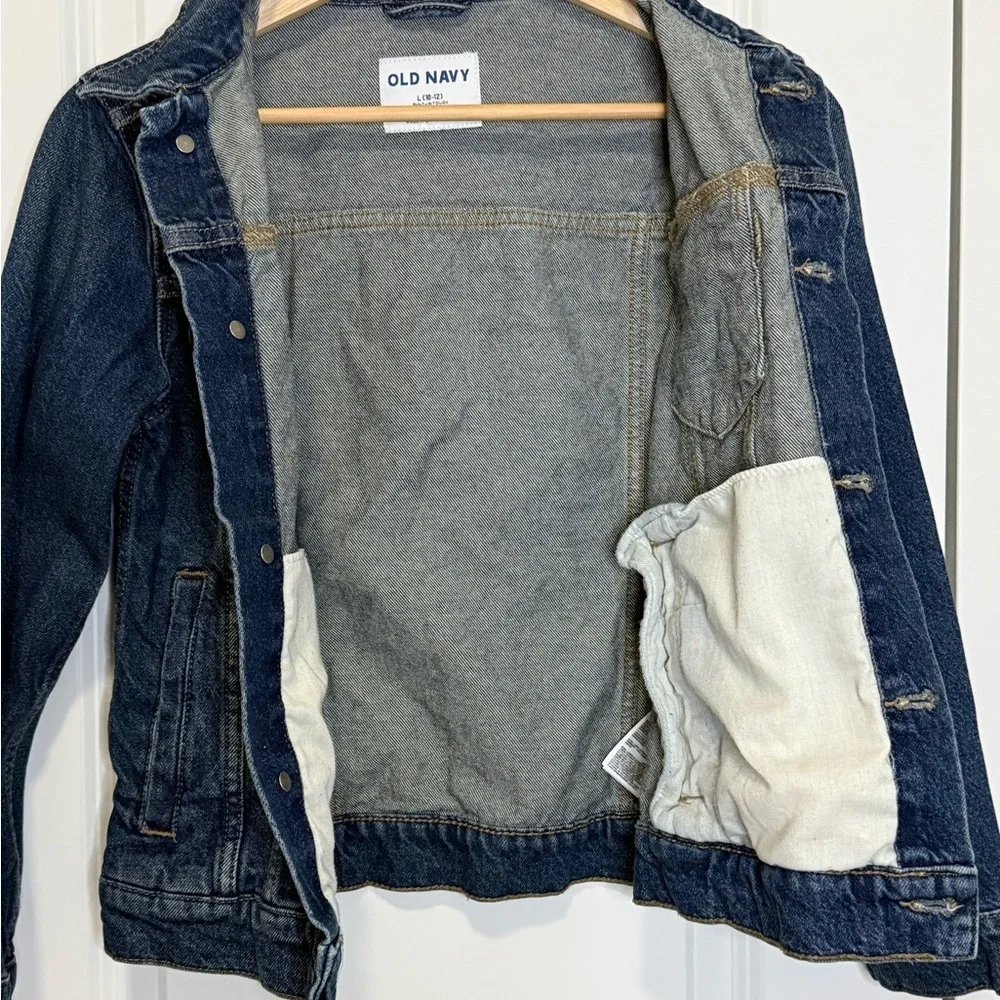 Old Navy Kids Classic Jean Jacket - Dark Blue - Large (10/12)